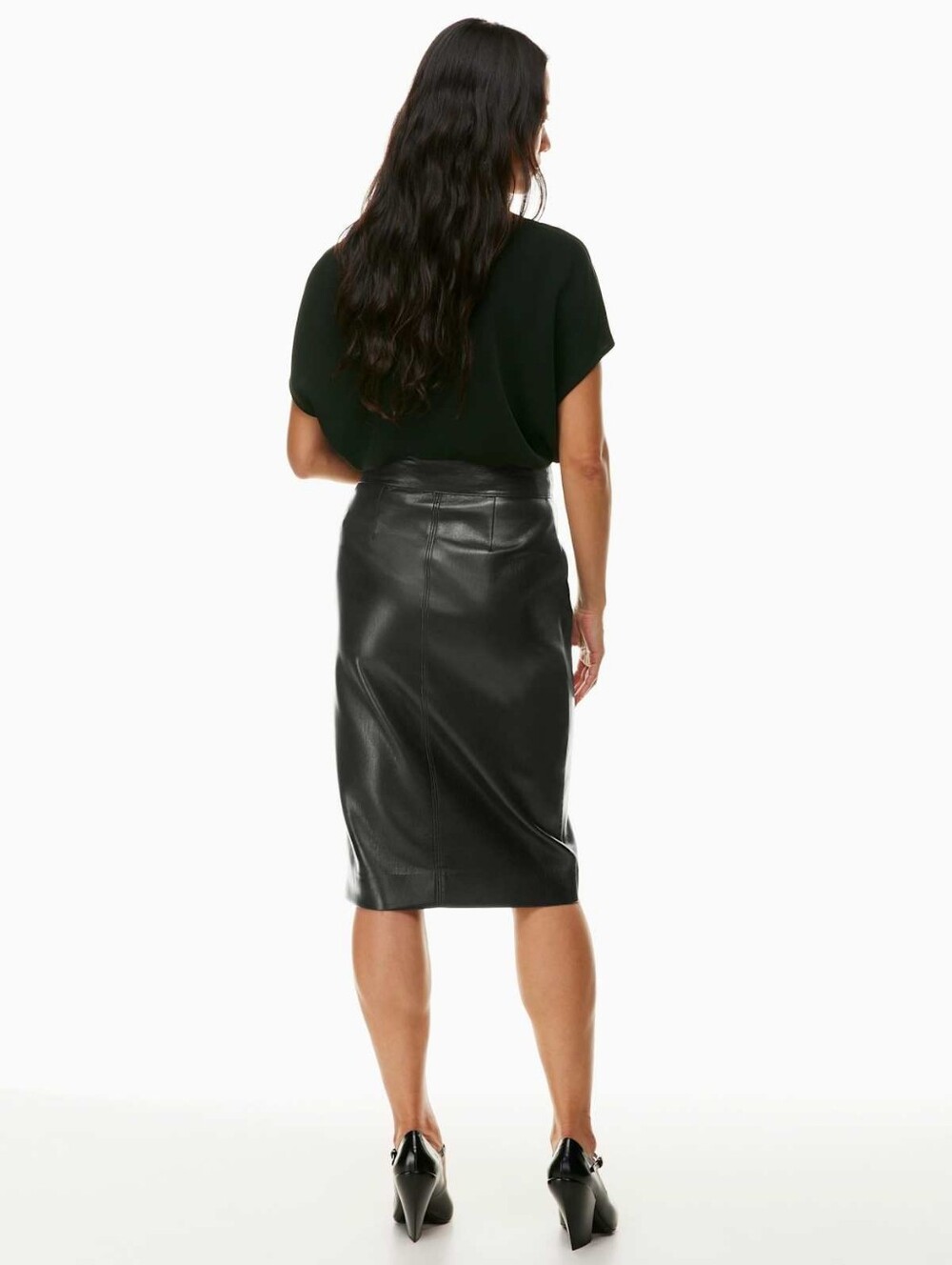 Babaton Aritzia Pegu Skirt Size 6 Vegan Leather Midi High Waist - Picture 3 of 14